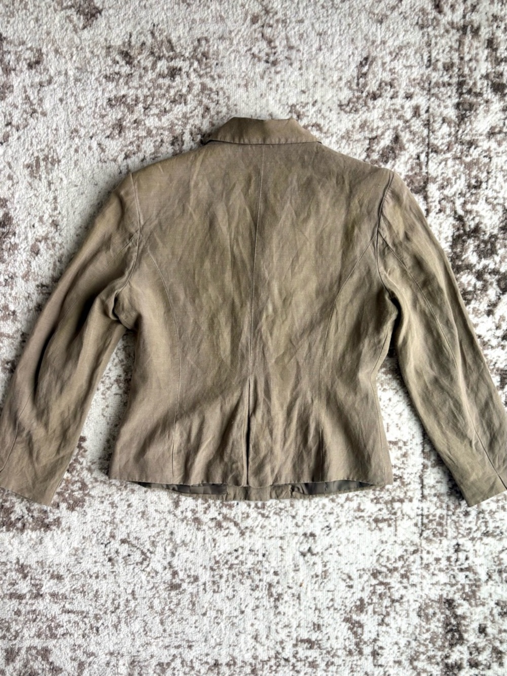 Vintage Mulberry 100% Silk Khaki/Olive Tailored Button Jacket - Picture 7 of 9